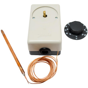 Danfoss 060H1708 UT 72, Termostato Mecanico, -30 a 30 C, Capilar de Cobre 3 m, Auto Reseteo, SPDT, Cerramiento IP20