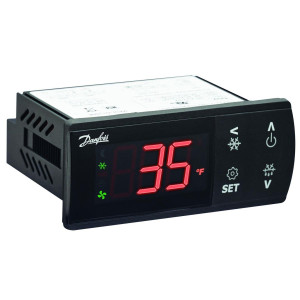 Danfoss ERC 213 Controlador Electronico Refrigeracion 220V,50/60Hz, Pantalla Roja, 3 Relay Salida, 2 Entradas de Sensor de Temperatura 080G3457
