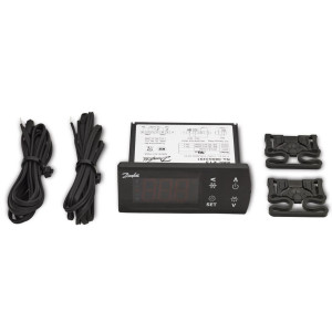 Danfoss ERC 213 Controlador Electronico Refrigeracion 220V,50/60Hz, Pantalla Roja, 3 Relay Salida, 2 Entradas de Sensor de Temperatura 080G3457
