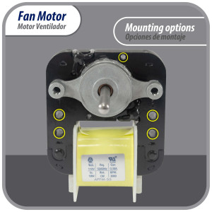 Appli Parts APFM-55 18 W Fan Motor, 110 V, 50/60 Hz, 0.38 A, 3000 rpm, CW rotation Universal replacement intended for Refrigerator Evaporator, Blade not included