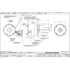 US Motors 3738 1/2 Hp 1075 rpm, 6 poles, 1 shaft, TEAO Enclosure, 1 speed, 5.6 diameter, CW/CCW, 460 V, 60 hz, 1 ph, 10 mfd/370 VAC Run Capacitor K055TDP8454014B