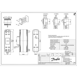 Danfoss 021B2056 Intercambiador de Calor 2 Ton B3-030-20-3.0-Hq 2TR