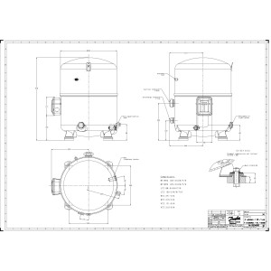 Danfoss MTZ100HS3VE 9HP R404,R407,R134,R448, MBP Compresor Reciprocante para Refrigeracion 200-230/3/60 (V/Ph/Hz),Descarga 1-1/4 in V04, Succion 1-3/4 in V02, Rotolock,Aceite POE,MTZ100-3V