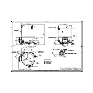 Danfoss MTZ18JA1AVE 1.5HP R404, R407, R134, R448, MBP Compresor Reciprocante para Refrigeracion 208-230/1/60 V/Ph/Hz, Descarga 1 in V06, Succion 1 in V06, Rotolock, Aceite POE, MTZ18-1V, MTZ19-1V