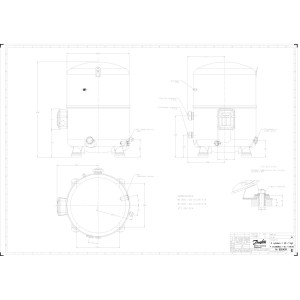Danfoss MTZ144HV4VE 12HP R404,R407,R134,R448, MBP Reciprocating Refrigeration Compressor 400/3/50 460/3/60 (V/Ph/Hz),Discharge 1-1/4 in V04, Suction 1-3/4 in V02, Rotolock,POE Oil, MTZ144-4V