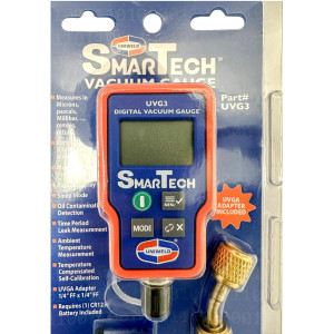 Uniweld UVG3 Vacuometro Digital Smartech con Pantalla Iluminada, Rango 0-15000 Micrones Max presion 500psi, adaptador UVGA Incluido Requiere 1 CR132AA Bateria (incluida)