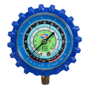 Uniweld G30LD-5 Esfera de Manometro Baja Azul R-12/R-22/R-134a Celsius, Psi-Kg/Cm2