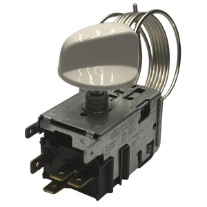 Danfoss 077B7104 Termostato de control Refrigerador 2 Puertas 077B3657 Cut-in Frio +3.5C Cut-out Frio -23.0C Cut-in Caliente +3.5C Cut-Out Caliente -12.5C Capilar 1000mm B62