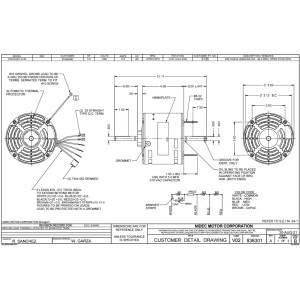 US Motors 1/3 hp 1075 rpm, 6 poles, 2 shaft, ODP Enclosure, 3 speed, 5.6 diameter, CCW, Lead End 230v, 60 hz, 1 ph, 5 mfd/370 VAC Run Capacitor Not included , 3135 K055SPK3135801B