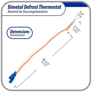 Appli Parts APBT-FT2076 Bimetal Thermostat Asian Type 2 Wire Fuse temperature 158F with Yellow and White wires Reference BIM-2076 / Sanyo / Termodisco