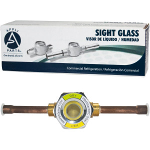 Appli Parts APSG-14S 1/4 in Sight Glass and liquid moisture indicator Solder connections with take-apart Body for HVAC/R installations suitable for CFC HCFC HFC refrigerants
