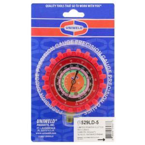 Uniweld G529LD-5 Manifold Gauge High Red R-410a/R-22/R-404a Celsius, psi-Kg/Cm2