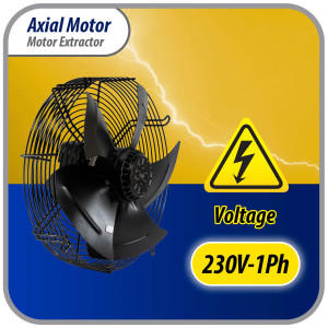 Appli Parts AXF-630 Extractor Axial 630 mm (24-3/4 pulg) 220 V, 1 ph, 60 Hz, 1150 W, 1500 rpm, Rango Temperatura -30 C a 60 C, incluye aspa y base tipo jaula