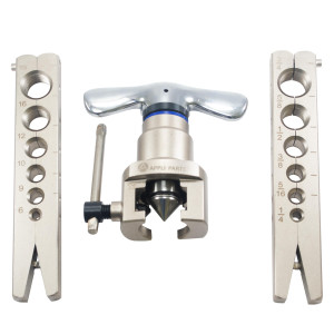 Appli Parts APT-FT809 Juego de Expansor Flare, Corta Tubo y Desbarbador para tuberias 1/4, 5/16, 3/8, 1/2, 5/8, 3/4 pulg para Cobre, Aluminio, PVC y otros materiales blandos