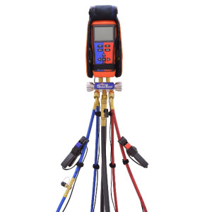 Juego Manometro Digital Bluetooth Smartech 3 X Mangueras 5ft Con Ez-Turn, Prensas De Temp Tipo K, Tiras De Velcro, Adaptador 3/8 X 1/4 Uniweld Usman5s