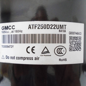 GMCC Compresor Rotativo Inverter ATF250D22UMT R-410a 11103020000319
Sirve  EIVCU036CXXB EIHCU036CXXB EDEM036H18B EDEM030H18B Midea MCHS30PSH2 MCHS36PSH2 MCHSU36CSH2 MOD3030HFN1MR0W MOD3036HFN1MP0W PIAW36180B 700808 DLCSRAH36AAK Carrier Lennox LIHP036000M4