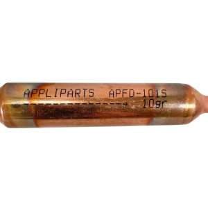 Appli Parts APFD-101S Filtro Secador de Cobre con conexion 1/4 x 1/4 pulg 10 gramos, para uso en sistema de refrigeracion y aire acondicionado