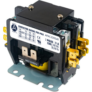 Appli Parts APAC-220240 Heavy Duty 2 Poles Contactor 20 Amp 240 Volt Coil Replacement for ac Compressor and Electrical Applications UL Certified E476929