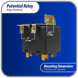 Appli Parts APPR-068 Relay Potencial 068, Voltaje de Bobina 502 V, Recogida Minima 325 V, Recogida Maxima 345 V, Caida Maxima 135 V, 50/60Hz Remplazo universal para refrigeracion y aire acondicionado