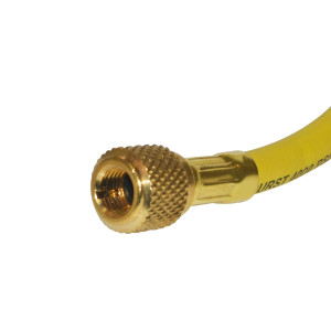 Uniweld EZM3Y Manguera Manometro 36 pulg / 90cm Amarilla 1/4 X 5/16 CFC/HCFC/HFC R410 Ez-Turn Anti-Blowback