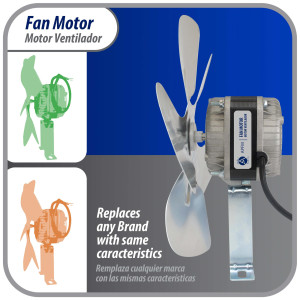 Appli Parts APFM-181E 18W Condenser and Evaporator Fan Motor 115V 60Hz 1.1A, Includes 10in Aluminum Fan Blade and Mounting Base, Universal Replacement for Commercial Refrigeration Units