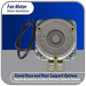 Appli Parts APFM-181E 18W Condenser and Evaporator Fan Motor 115V 60Hz 1.1A, Includes 10in Aluminum Fan Blade and Mounting Base, Universal Replacement for Commercial Refrigeration Units