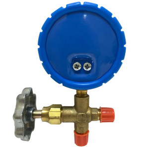 Appli Parts APMG-A2L Manometro Sencillo Baja presion R12/R134/R22/R404 analogo con escala de temperatura en Celsius y conexiones de 1/4 de pulg