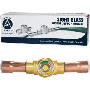 Appli Parts APSG-58AS 5/8 in Sight Glass and liquid moisture indicator Solder connections with Solid Body for HVAC/R installations suitable for CFC HCFC HFC refrigerants