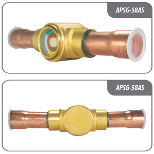 Appli Parts APSG-58AS 5/8 in Sight Glass and liquid moisture indicator Solder connections with Solid Body for HVAC/R installations suitable for CFC HCFC HFC refrigerants