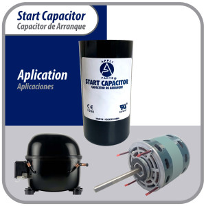 Appli Parts CON-650-110 Capacitor de Arranque 650-780 MFD (microfaradios) uF, 110-125 VAC. Universal para Motores Electricos, condensador de arranque de 4.6 cm de Diametro, 11 cm de Alto