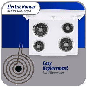 Appli Parts WB30X253 Surface Burner Heating Element 4 Turns, 8 in, 240V, Compatible General Electric SP21YA, WB30K10003, 404072, SU202, SP21YA, TS4W8221, Y04000035, WB30T10071, 5304431015, 5303015715
