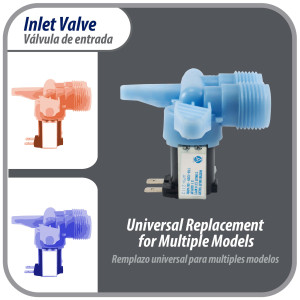 Appli Parts APIV-2112 WH13X10024 inlet water valve for washing machine 2 x 3/4 NPT Inlet 1 x 1/2 outlet 110-120 V 50/60 Hz Universal replacement for General Electric and other brands 