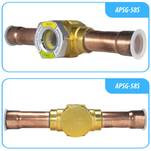 Appli Parts APSG-58S Visor de Liquido 5/8 pulg Indicador de Humedad con conexiones Soldable con cuerpo extraible para Sistemas de Refrigeracion y Aire Acondicionado