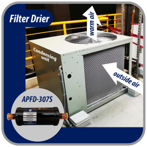 Appli Parts APFD-307S Filtro Secador 7/8 pulg para linea Liquido para Sistemas de Refrigeracion y aire acondicionado 307S ODF Soldable Universal Unidireccional 267mm Largo 100mm Ancho