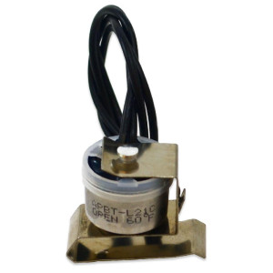 Appli Parts APBT-L21C Bimetal Thermostat Asian Type 2 Wire Open 60 F and Close 40 F with Clip, black and black wires, Model Reference BIM-21 / Thermodisc