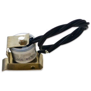 Appli Parts APBT-L21C Bimetal Thermostat Asian Type 2 Wire Open 60 F and Close 40 F with Clip, black and black wires, Model Reference BIM-21 / Thermodisc