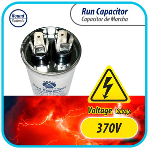 Appli Parts Run Capacitor for ac 12.5 Mfd uF (microfarads) 370VAC CBB65 Round Universal fit for hvac and other applications 3 in High 1-5/8 in Wide CON-12.5-370-R
 Appli Parts Run Capacitor for ac 12.5 Mfd uF (microfarads) 370VAC CBB65 Round Universal fit for hvac and other applications 3 in High 1-5/8 in Wide CON-12.5-370-R