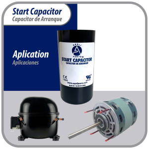 Appli Parts CON-216-250 Capacitor de Arranque 216-259 MFD (microfaradios) uF, 250 VAC. Universal para Motores Electricos, condensador de arranque de 4.6 cm de Diametro, 8.6 cm de Alto