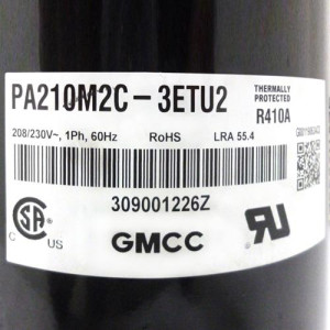 GMCC Compresor rotativo velocidad fija 24.000 Btu 220v/60hz/1ph R410 PA210M2C-3ETU2 201400601320 11103010001252
Sirve EACM024C11B EADM024C11B WWK+22CR5A