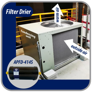 Appli Parts APFD-414S Filtro Secador 1/2 pulg para linea Liquido para Sistemas de Refrigeracion y aire acondicionado 414S ODF Soldable Universal Unidireccional 241mm Largo 89mm Ancho