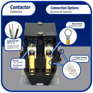 Appli Parts APAC-230120 Heavy Duty 2 Poles Contactor 30 Amp 120 Volts Coil Replacement for ac Compressor and Electrical Applications UL Certified E476929