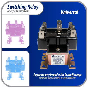 Appli Parts APSWR-342 90-342, 208-240 VAC Coil, General Purpose Switching Relay,DPDT, for HVAC applications and other general electrical installations Replaces APSR-342