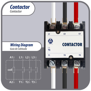 Contactor 3 Polos 75A 120V repuesto para compresores de CA y otras aplicaciones electricas Certificacion UL 476929 de Trabajo Pesado, Appli Parts modelo APAC-375120