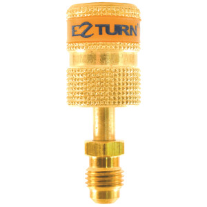 Uniweld EZAB Ez-Turn Anti-Blowback 1/4 in MF X 1/4 in FF Mini Split Ductless Adaptador  R-410a, CFC, HCFC and HFC rated