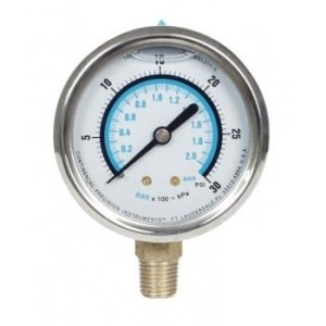 Uniweld GSL315-3 Esfera Rellena de Liquido (Glicerina) Conector 1/4 pulg Npt 0-200 Psi (0-14 Bar)
