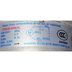 Motor A.A. Condensador YDK48-6HB(A) YKT-48-6-9 RoHS 48w 230v/60hz 202400410513 11002012001214
Sirve ecox MOU-18CR