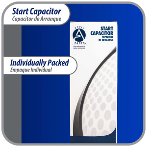 Appli Parts motor start capacitor 145-175 Mfd (microfarads) uF 330 VAC universal fit for electric motor applications 1-7/16 in Wide 3-3/8 in Height CON-145-330

