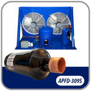 Appli Parts APFD-309S Filtro Secador 1-1/8 pulg para linea Liquido para Sistemas de Refrigeracion y aire acondicionado 309S ODF Soldable Universal Unidireccional 280mm Largo 76mm Ancho