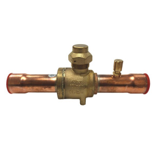Danfoss 009L7056 Valvula de Cierre 1-1/8pulg tipo Bola de conexion soldable GBC 28s Multiple Refrigerante MWP 650psi WT -40C a 149C con puerto de servicio SAE 1/4 pulg Bi-Direccional