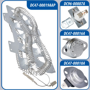 DC47-00019A Appli Parts Kit Resistencia Secadora DC47-00019AKAP  Incluye DC47-00019AAP Resistencia, DC47-00018AAP Termostato, DC96-00887AAP Fusible, DC47-00016AAP Fusible